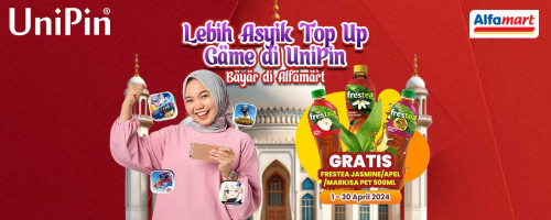 Lebih Asyik Top Up Game di UniPin dan Bayar di Alfamart, Gratis Frestea 500ml